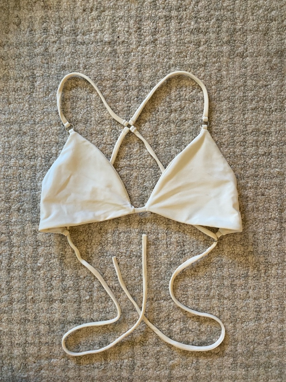 Mikoh Triangle Bikini Top with Cross Ties